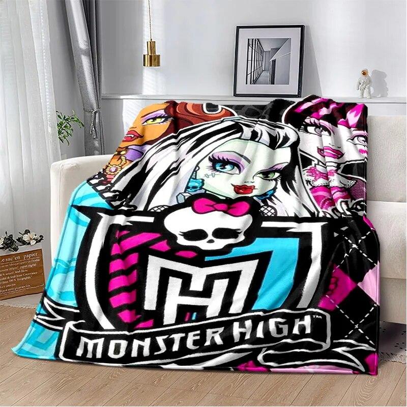 3D Monster High Anime Cartoon Blanket,Soft Throw Blanket for Home Bedroom Bed Sofa Picnic Travel Office Rest Cover Blanket Kids