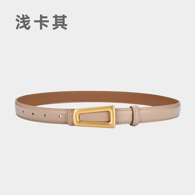 Belt Ladies Leather Belt Girls Retro Cowhide Lazy Belt Women'S Decorative Outer