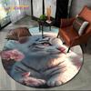 Beast Tiger Lion Leopard Animal Wildlife Cartoon Round Carpet Rug for Living Room Bedroom Child Decor,Pet Area Rug Non-slip Mat