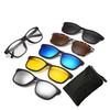 2201 6 In 1 Spectacle Frame Men Women With 5 PCS Clip On Polarized Sunglasses Magnetic Glasses Male Computer Optical