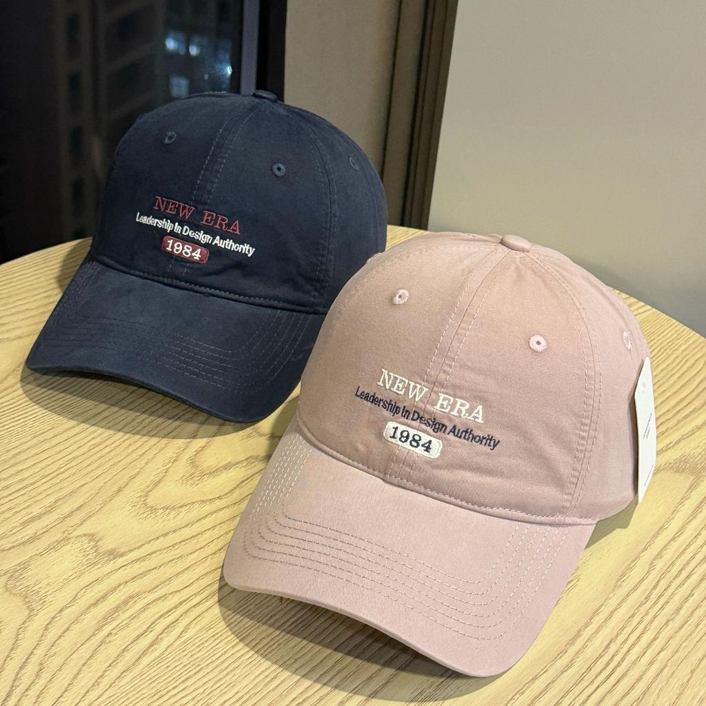 Korean Style Big Letters American Embroidery Retro Baseball Cap Baseball Cap Versatile Soft Top Face Display New Peaked Cap