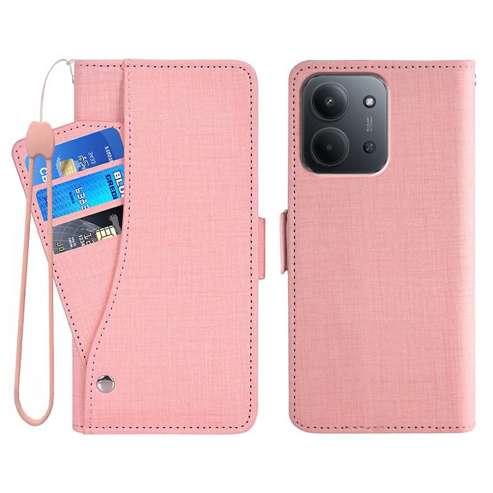 

Phone Case For Xiaomi Redmi 15C 4G (EU) (173mm)/15C 5G (EU) (173mm) Jean Cloth Texture PU Leather Wallet Phone Cover with Rotating Card Slots