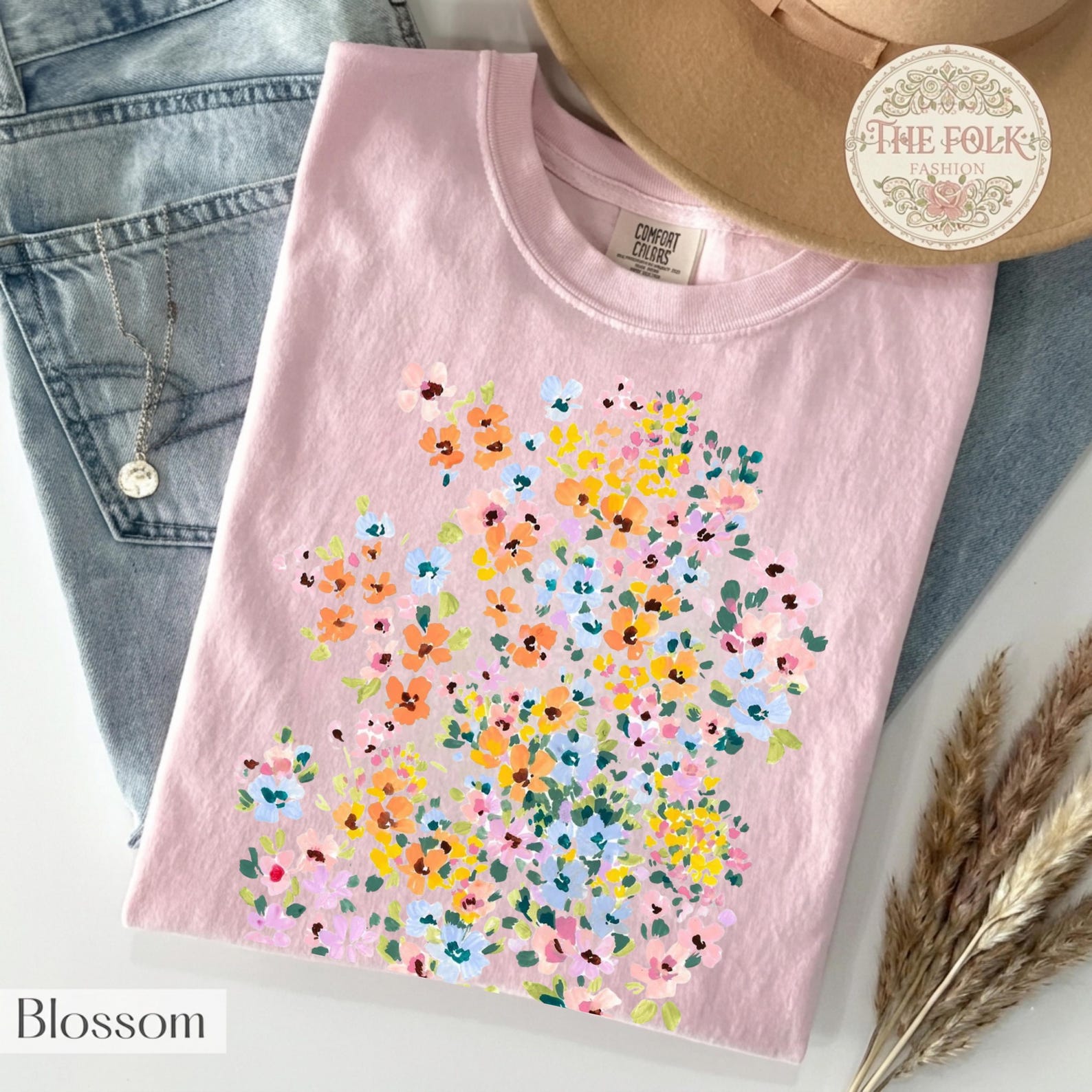 Impressionist Wildflower Shirt, Pastel Floral Graphic Tee, Cute Cottagecore Meadow T-Shirt, Comfort Colors Flower Shirt, Soft Girl Tee XL