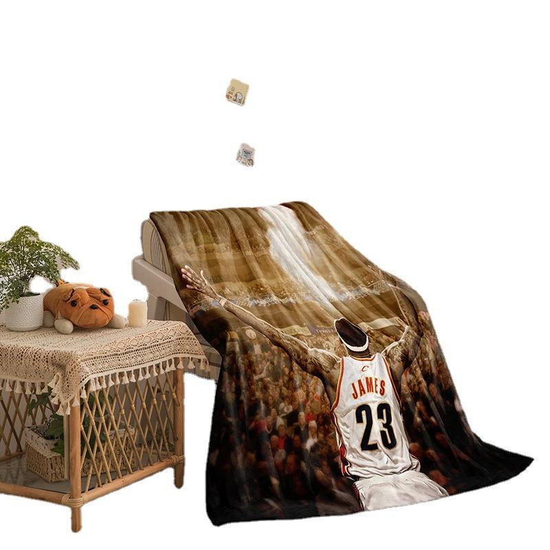 Basketball Star Series Flannel Blanket 3D Printed Sofa Blanket Thickened Blanket