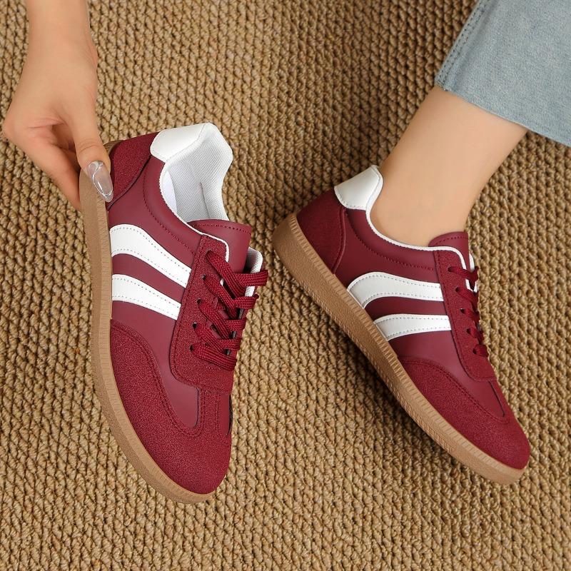Fashion New Bright Red Inner Heightened German Training Shoes Women's 2025 New Spring and Autumn Casual Sports Sneakers