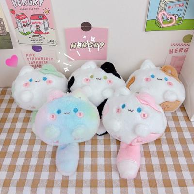 Śliczny pluszowy wisiorek piszczący kot brelok Kawaii grube ciało wisiorek z kotem miękka wypchana lalka brelok plecak Charms dla dziewczynek prezent