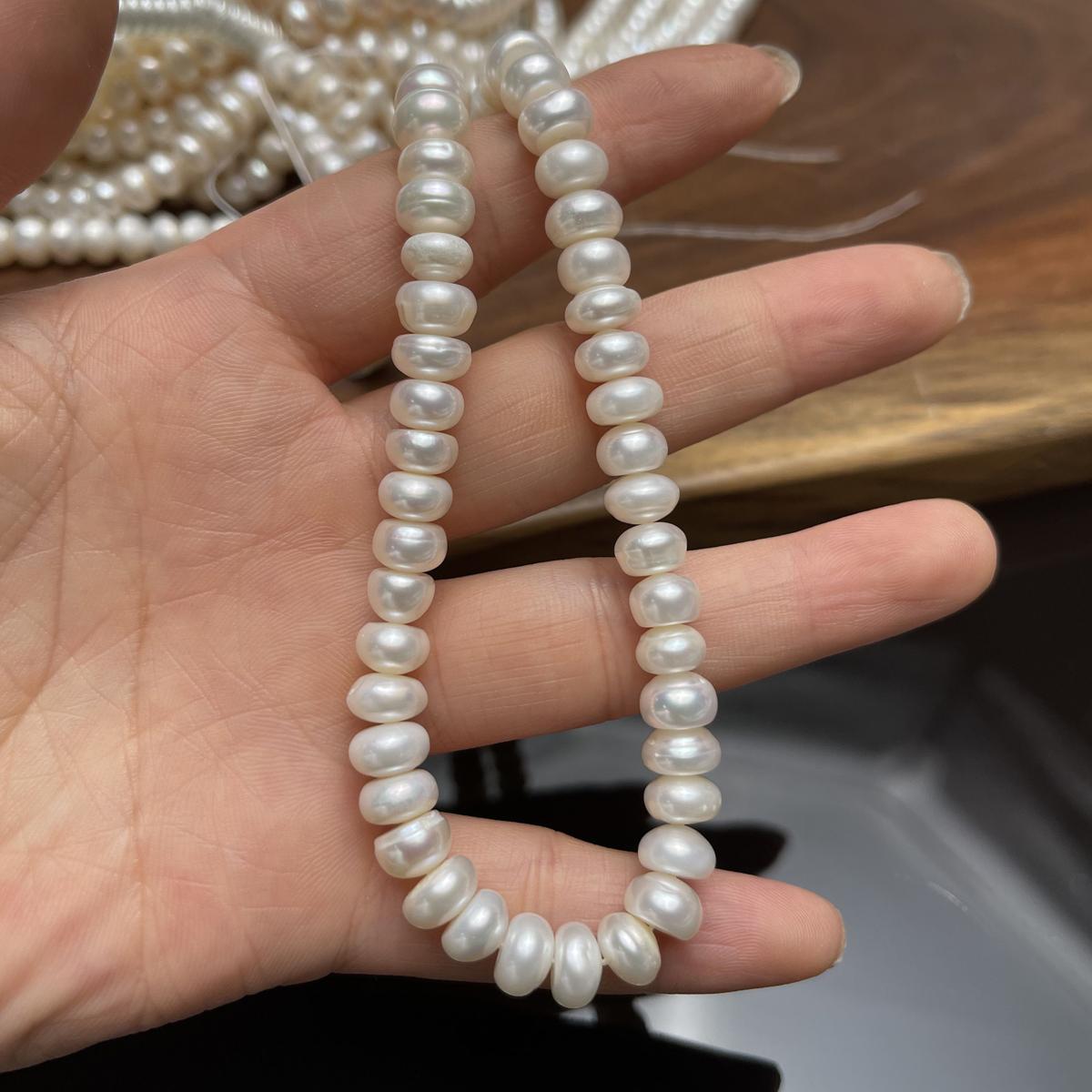 

1 нить, Белые натуральные пресноводные жемчужины, Ручная работа, Плоские жемчужные бусины-монетки для изготовления украшений, DIY, Ожерелья, Поделки, (Бусины 8-9 мм, Длина 36 см) 1String/8-9mm-36cm белый