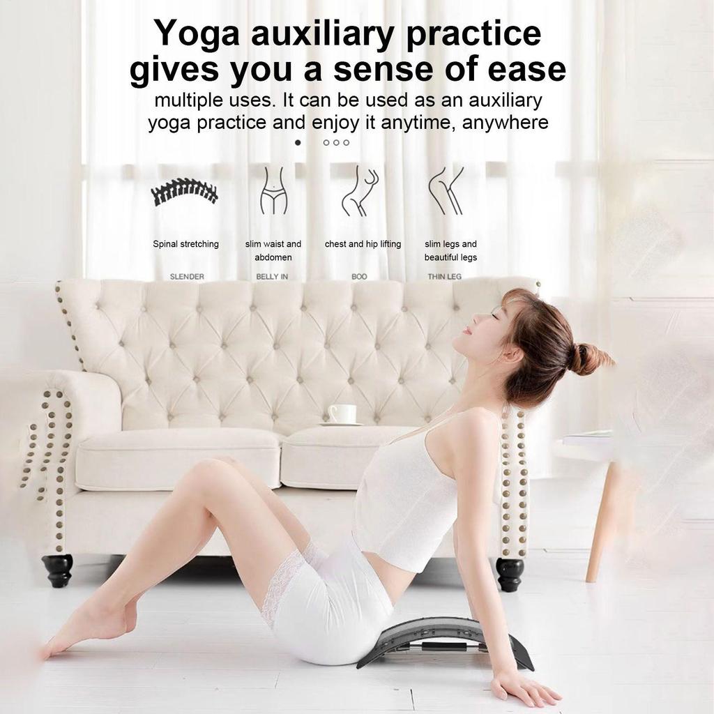 Back Stretcher Waist Support Relieving Board Adjustable Lumbar Stretcher Multi-Level Adjustable Waist Neck Fitness massage
