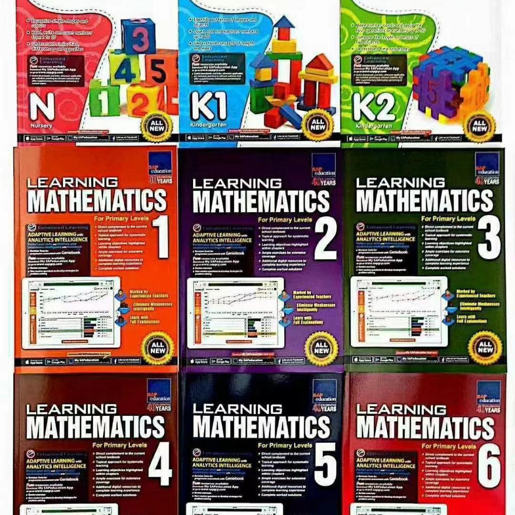 SAP Learning Mathematics Grades 1-6 Textbook & Workbook Set (9 Books)