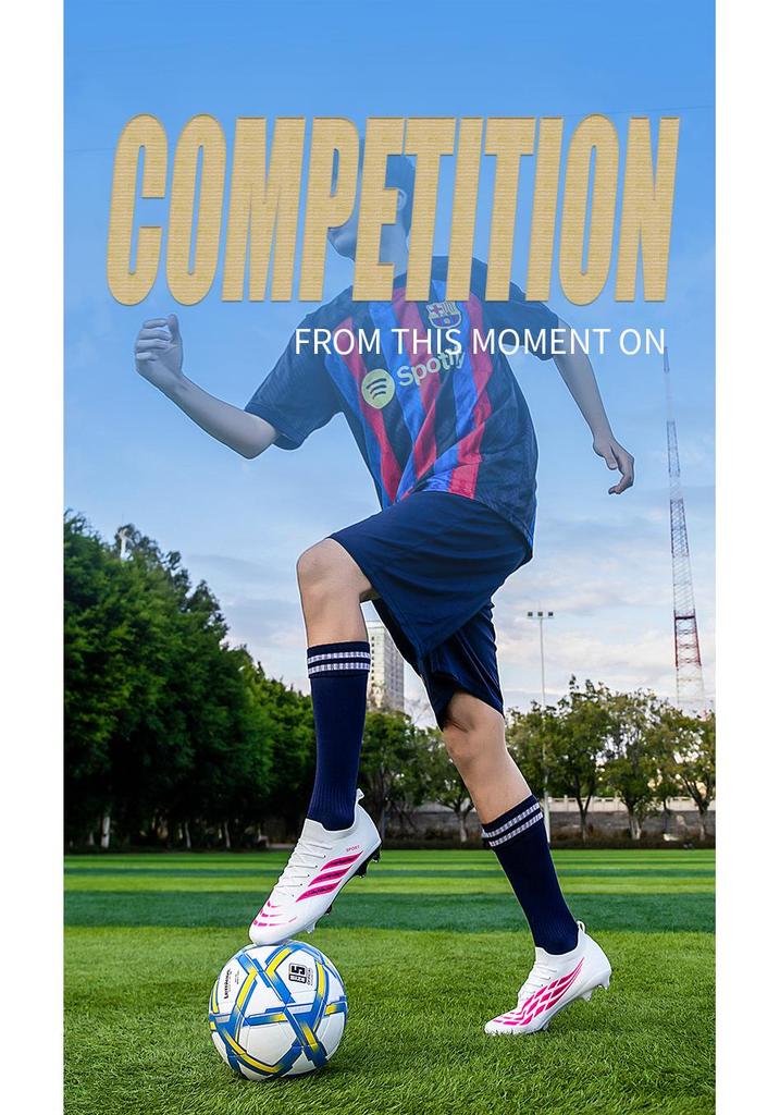 Men's Low-Top Football Shoes for Students, Competition & Training with AG Studs for Artificial Turf