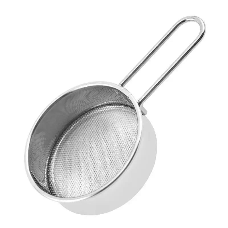 Fine Mesh Flour Sieve with Handle Reinforced Frame Round Baking Sifter Steel Powder Flour Drainer Food Prep Area Tool