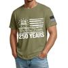 Men's Casual Crew Neck Lightweight Breathable Short Sleeve T-Shirt with Letter Print We The 250 Years 1776 2025 USA Flag Graphic Top