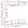 8 piece TV cabinet set white particleboard