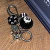 Punk Hiphop Schwarz Würfel Nein. 8 Billard Schlüsselanhänger Y2K Glückswürfel Sternenstaub Anhänger Taschenanhänger Hängende Ornamente Zubehör
