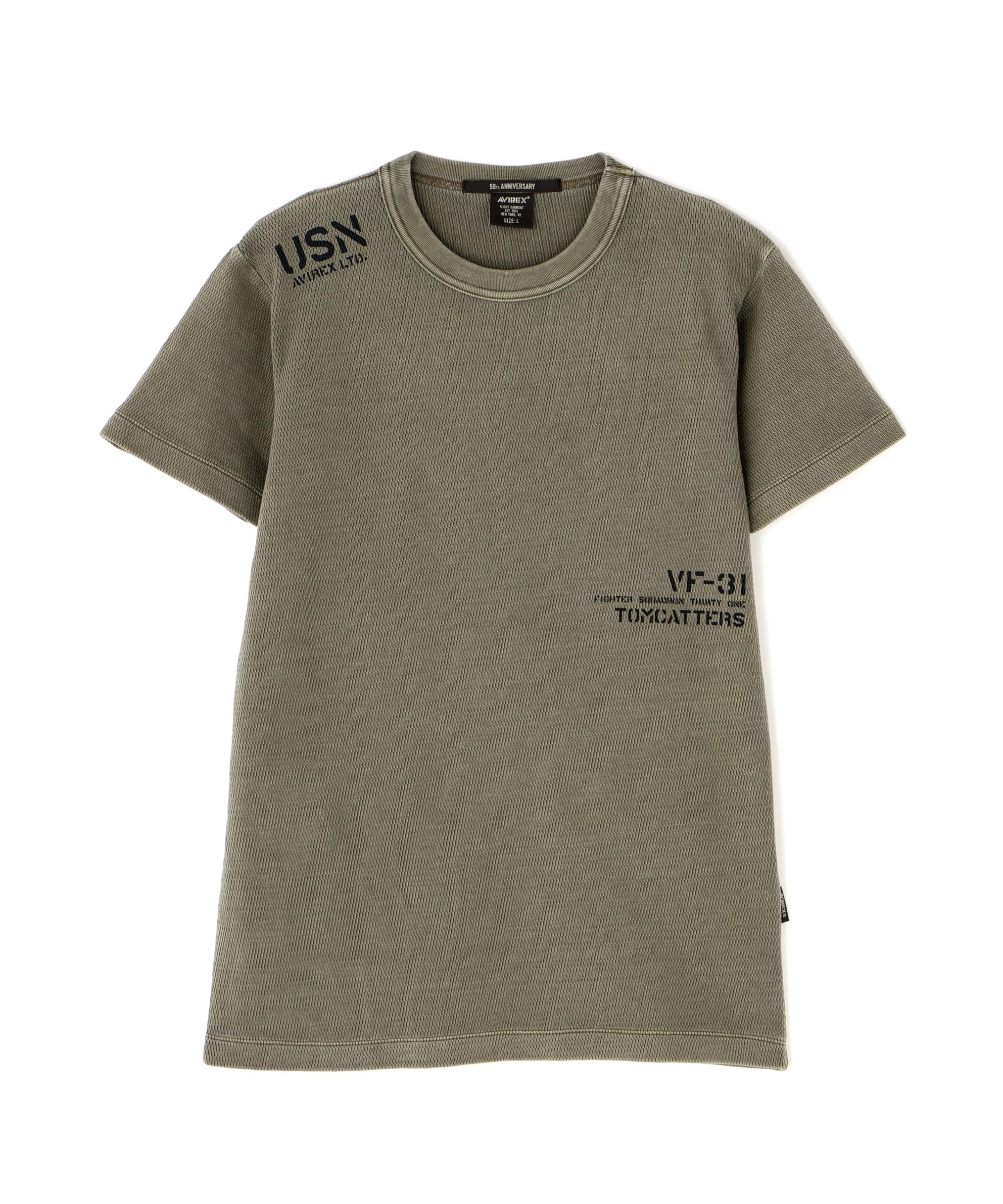 

Avirex Fade Wash Honeycomb Waffle T-Shirt, Men s, Medium, Size 310, Olive, 783-5134010