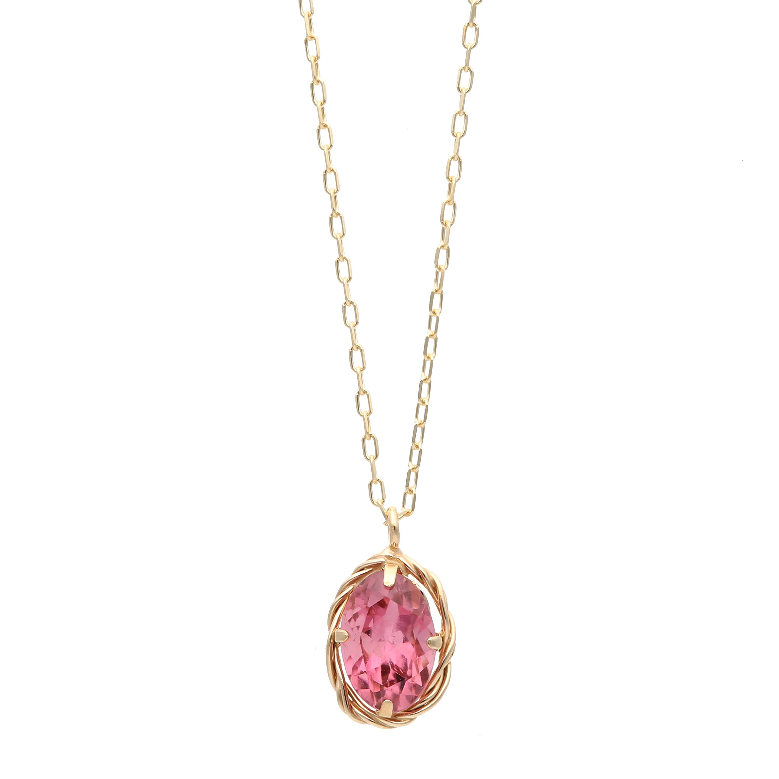 

10K Yellow Gold K10 Yellow Gold Pink Tourmaline Necklace [L&CO.] 63-7854