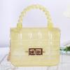 girls Grid Mini Crossbody Fresh Sweet PVC Jelly Bag Wholesale Foreign Trade Crossbody Purse With Lock Buckle Chain Candy Color