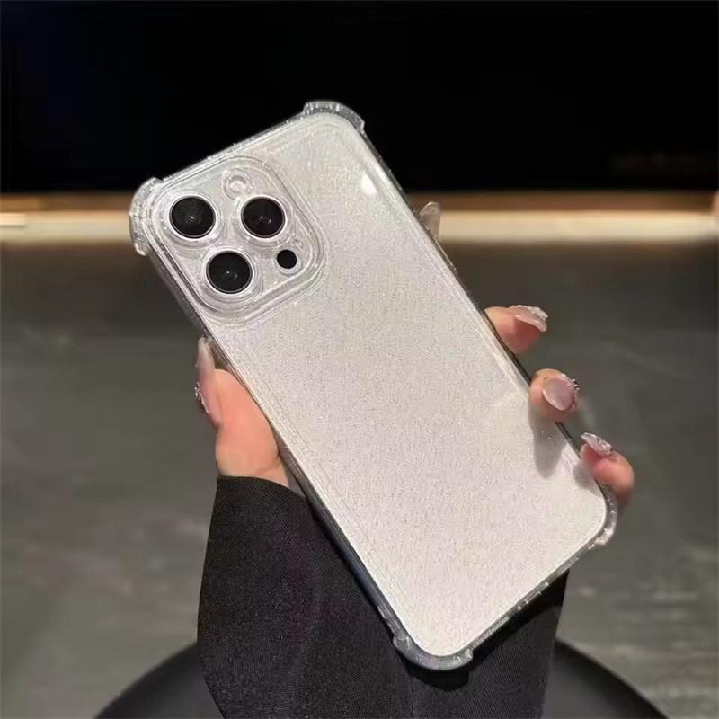 Custodia di lusso glitterata bling trasparente in silicone per iPhone 16 15 14 13 12 11 Pro Max Plus X XR XSMax 16E Placcatura Airbag Antiurto Cover in TPU