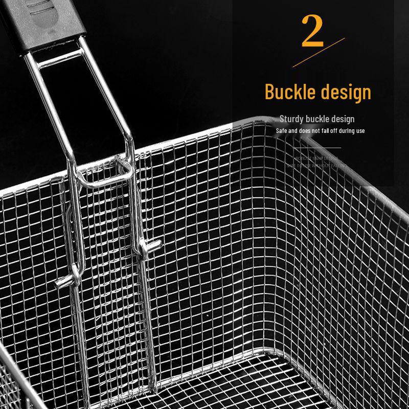 304 Stainless Steel Frying Basket for Electric Fryer - Oil Control, Thickened Design for Frying Skewers and French Fries