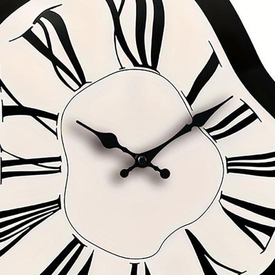 Stille Nicht-Tickenende Uhr Moderne Unregelmäßige Holz-Wanduhr, Römische Ziffern Dekorativ für Wohnzimmer Schlafzimmer Büro Bauernhaus-Stil
