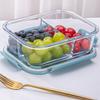 1/2/3 Fack Förtjockad Läckagesäker Mikrovågsugnssäker Matlåda Hög Borosilikatglas Bento-låda Med Lock Lufttäta Matlådor