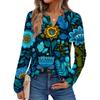 Women's Floral Print Long Sleeve  Shirt Elegant Casual Tops Trendy Shirt Tops