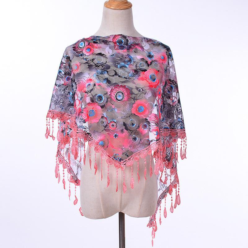 Summer Church Shawl Lace Veil Rose Scarf Bandana Church Prayer Wedding Mantilla Chapel White Embroidered Hijab Women Scarves