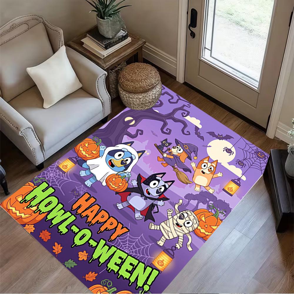 Halloween Costume Parade Area Rug Suitable for Playrooms Game Room Dining Room Hallway Anti-slip Rug Office Home Decor Wedding Party Gift