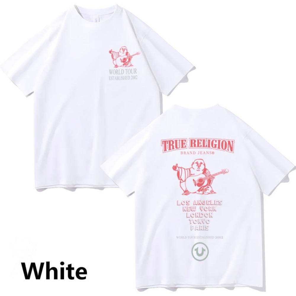 

Горячая Распродажа Классическая Футболка True Religion для Мужчин и Женщин с Принтом Бренда, Дизайнерская Футболка из Хлопка Оверсайз, Летние Топы L