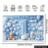 2D Kleiner Prinz 1. Geburtstag Kulisse - Blauer Teddybär Banner für Jungen 1. Geburtstag Fotoshooting