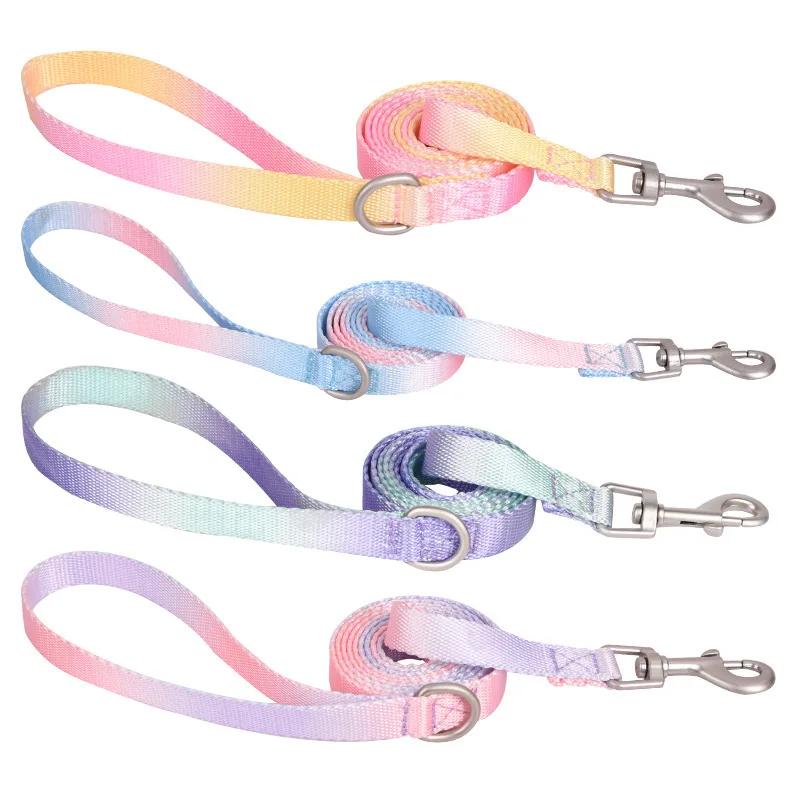 Nylon Hunde Katze Halsband Verstellbar Katze Kleiner Hund Leinen Farbverlauf Haustier Halskette Mode Halsbänder für Kleine Mittlere Große Hunde