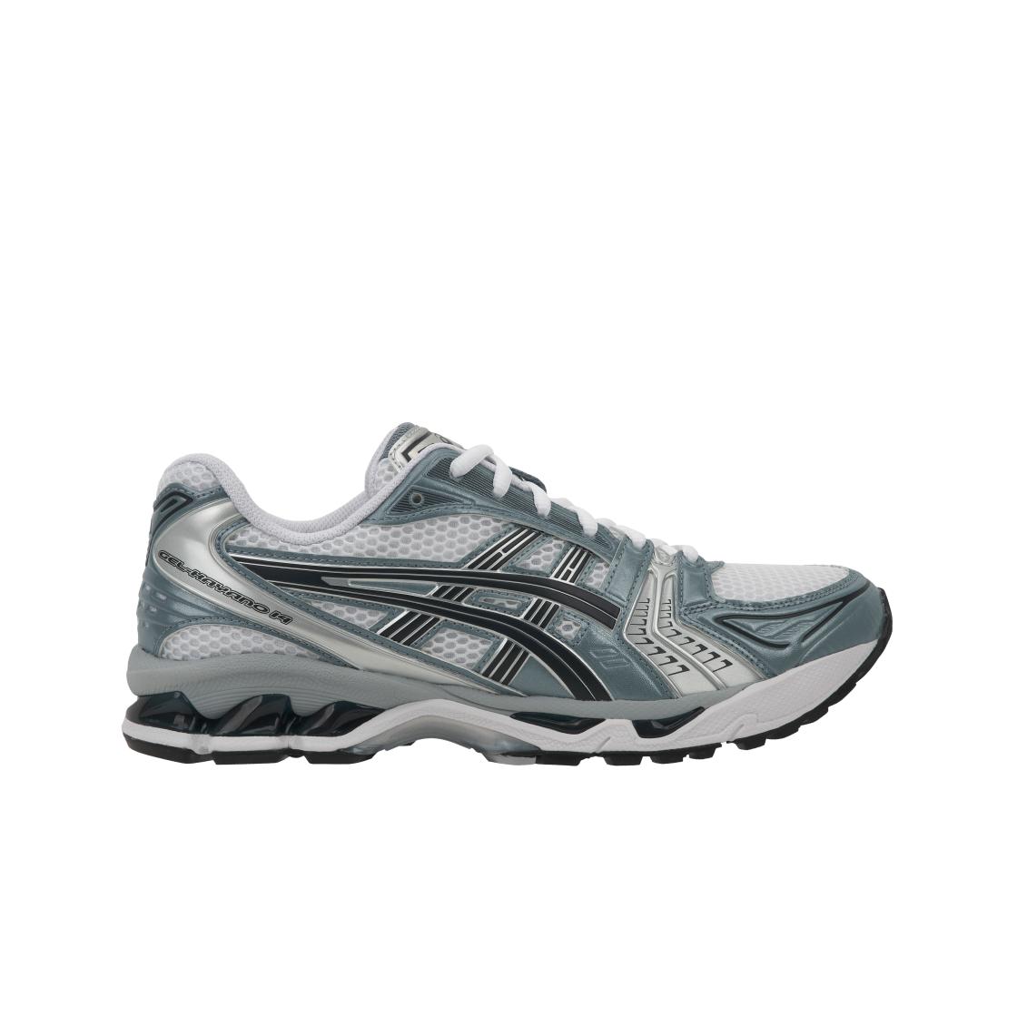ASICS Gel Kayano 14 Weiß Fjord Grau Unisex Sneaker 1203A537-106 38
