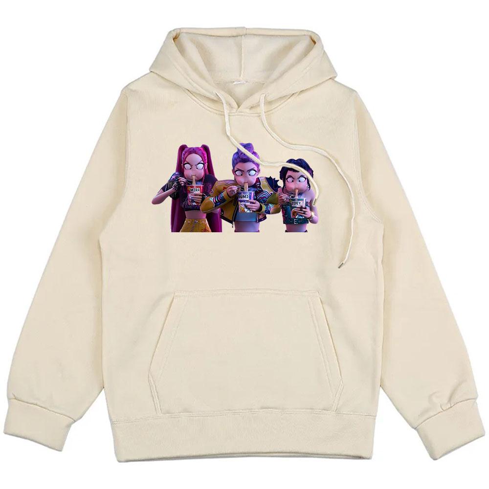 Women Clothing KPop Demon Hunters Movie Hoodies Long Sleeve Fashion Female Sweatshirts Hooded Unisex Streetwear