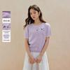 INMAN Ice Silk Embroidered Short Sleeve Knit Top