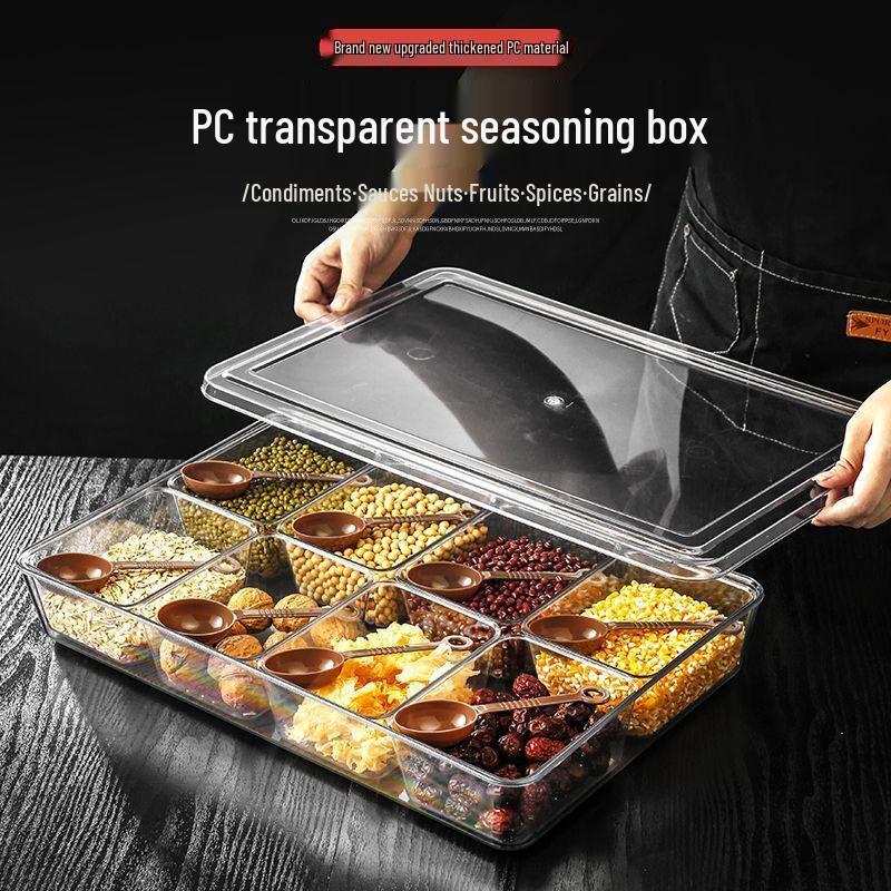 Transparent 6-Compartment Seasoning Box Set