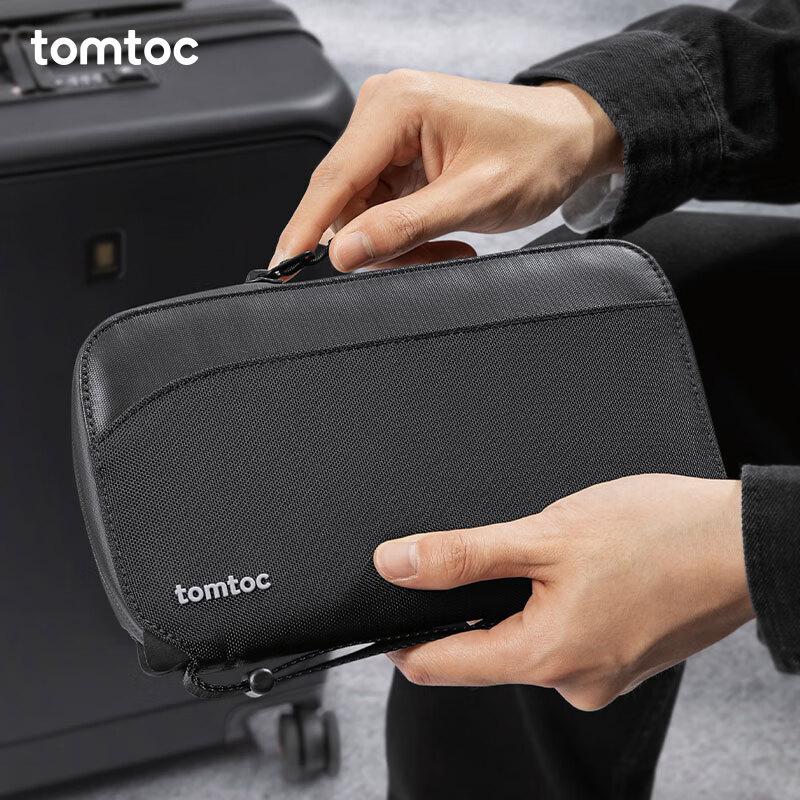 tomtoc Passport Holder, Document Organizer, Large Capacity Travel Card Holder, RFID Anti-Theft Wallet, Water-Resistant T03
