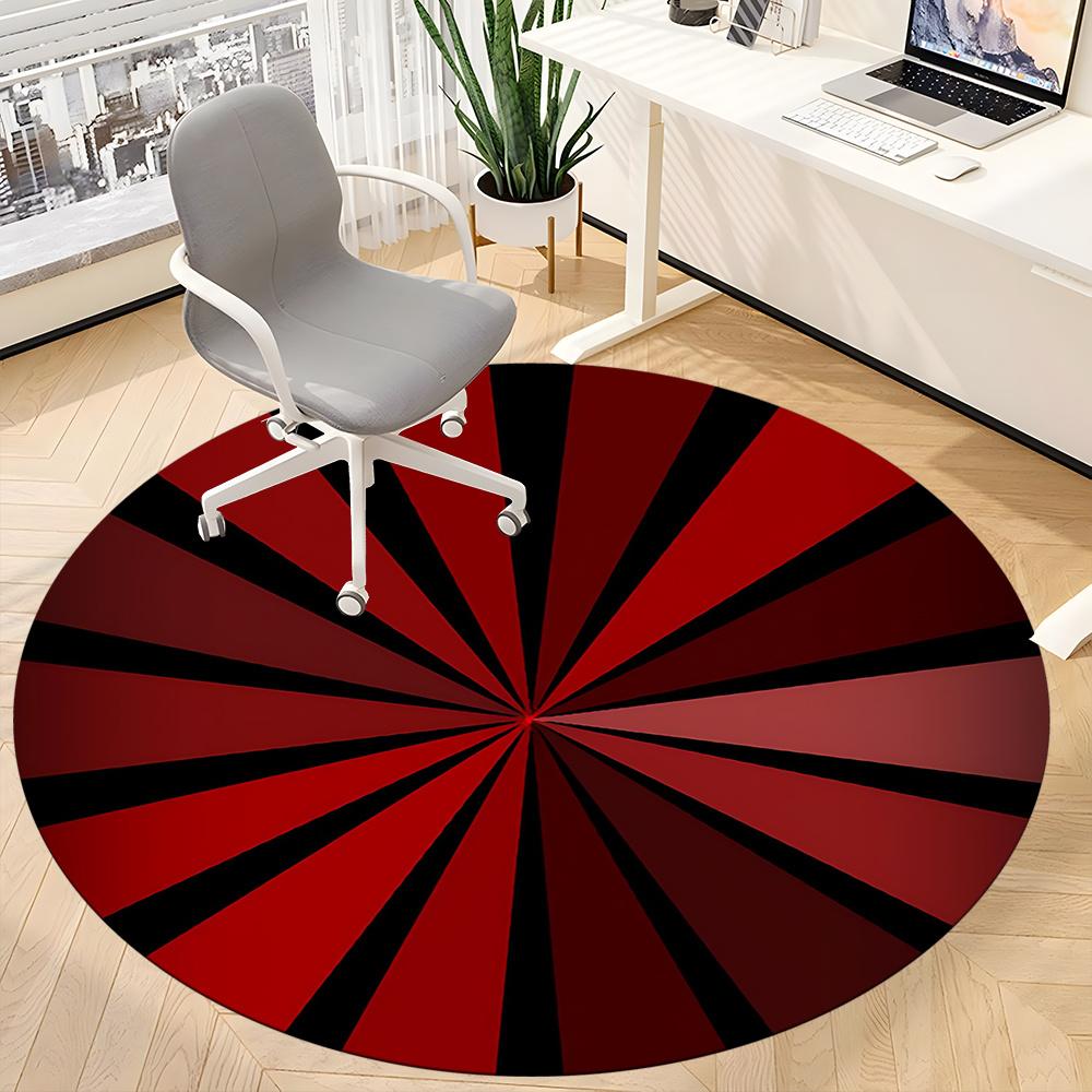1pc Sunburst Pattern Office Round Area Rug, Indoor Mat Suitable ForOffice, Under Office Chairs Bedroom Living Room Home Decor, Room Decot043