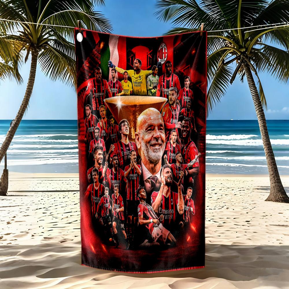 Ac Milan Strandtuch Hohe Saugfähigkeit Schnelltrocknend Bequem Leicht Geeignet Für Schwimmen Fitnessstudio Camping Yoga Urlaub
