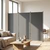 3 Part Room Divider 260 X 34 Cm Freestanding Metal Screen Partition Privacy Shield Outdoor Room Separator Dark Gray