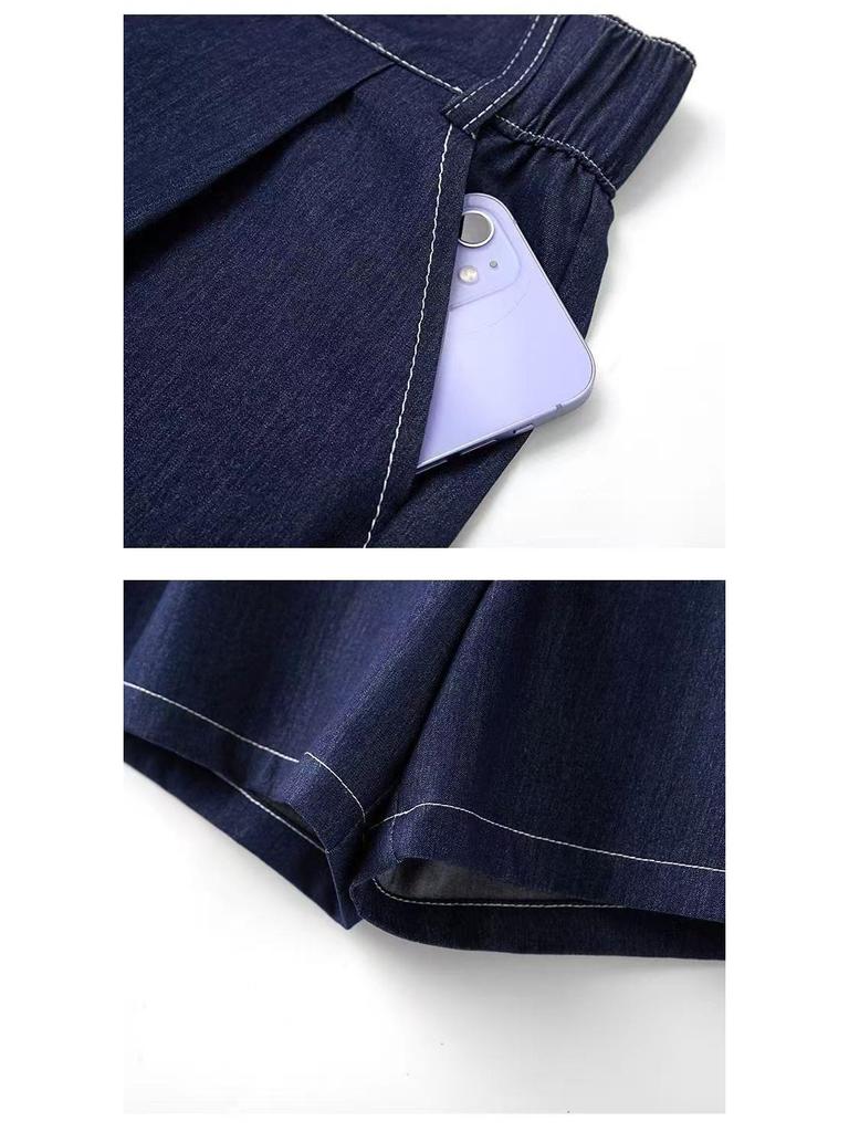 Sommer 2025 Damen-Jeansshorts mit hohem Bund: Locker, weit geschnitten, figurschmeichelnd, trendig