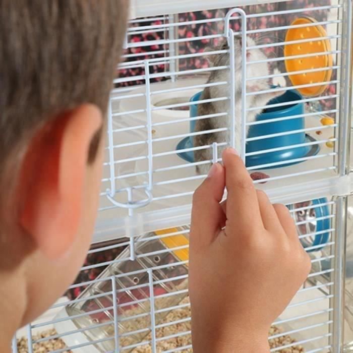 ZOLUX Cage sur 2 étages Rody3 duo pour hamsters, souris et gerbilles - L 41 x p 27 x h 40,5 cm - Grenadine