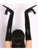 Faux Latex PVC Shiny Five Finger Gloves Maid Nightclub Dance Perform Long Gloves Elastic Exotic PU Leather Gloves Cosplay Outfit