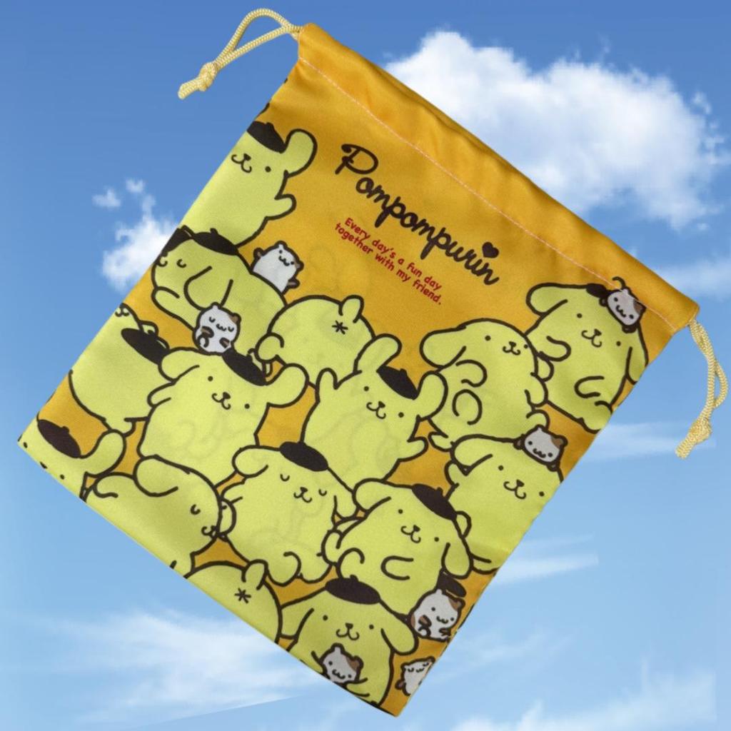 Large Sanrio Canvas Double-Sided Printed Drawstring Tote Bag, Eco-friendly Storage Solution