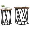 Coffee Table Set of 2 Reclaimed Wood Engineered Wood and Steel