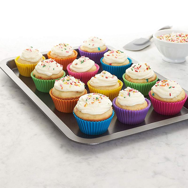 5Pcs Round Silicone Mold Cupcake Muffin Cup Baking Egg Tart Pudding Jelly Cookies Mold Reusable Diy Tool
