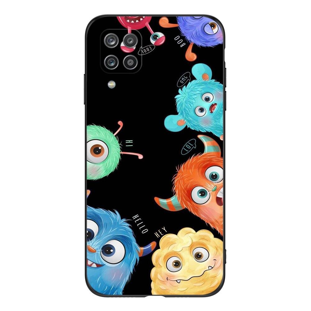 For Samsung A12 M12 Case Phone Cover On Samsung Galaxy SM-A125F M12 M127  Black Tpu Case Cute Funy