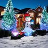 Lighted Christmas Inflatable Figurine Large Cute Blow Up Snowman Penguin Gingerbread Man Santa Ornaments with Built-in LED Light for Lawn Party Decor