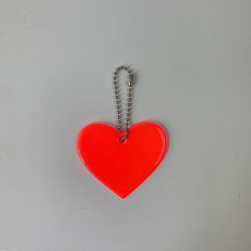 Milai Reflective Heart Pendant Keychain - Student Backpack Safety Ornament