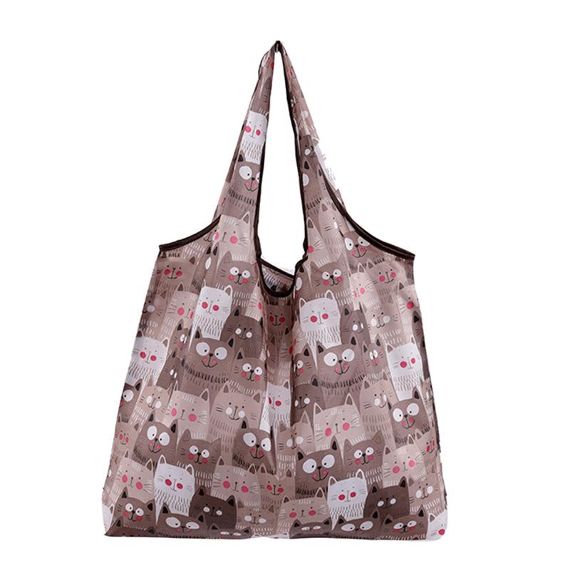 Reusable Shopping Bags Women Foldable Tote Bag Portable Cloth Eco Grocery Bag Folding Large Capacity Fruit Vegetable Handbags