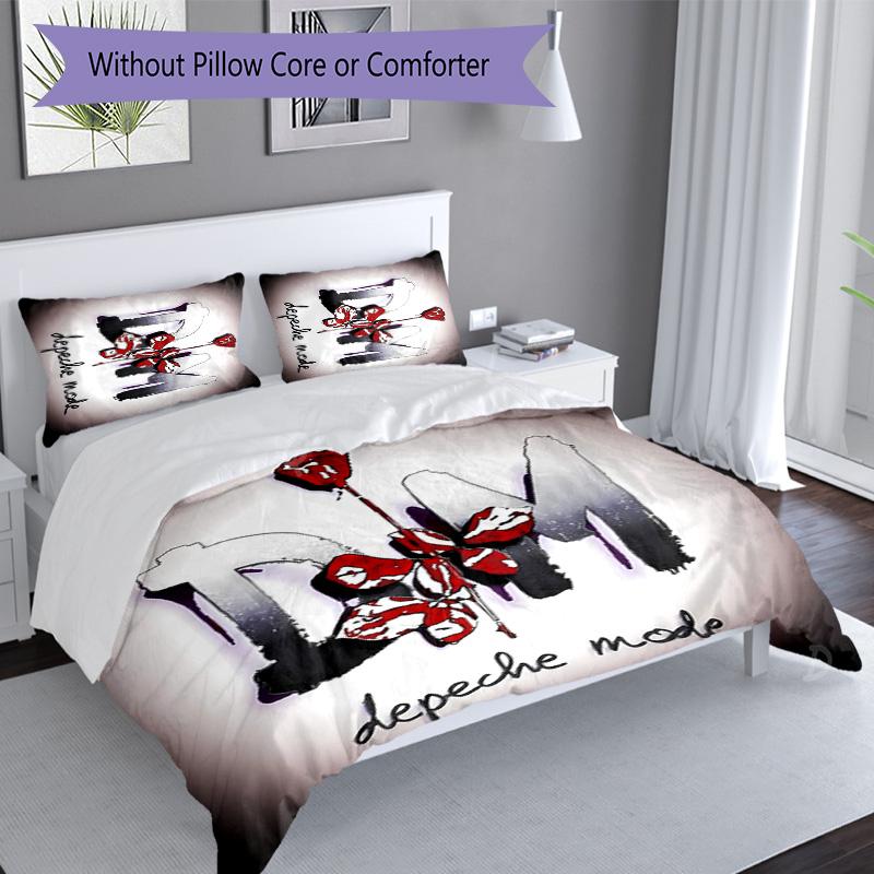 3pcs Depeches Band Mode pattern bedding set duvet cover set includes duvet cover &pillowcases, perfect all season bedroom decoration & gift